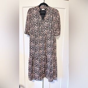 Chic Black Floral Midi Dress